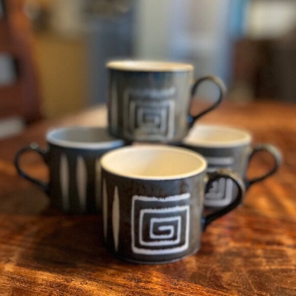 Mikasa Potters Craft Firesong Ceramic Mugs Set Of 4 Japan Microwave Dishwasher S - Picture 2 of 8